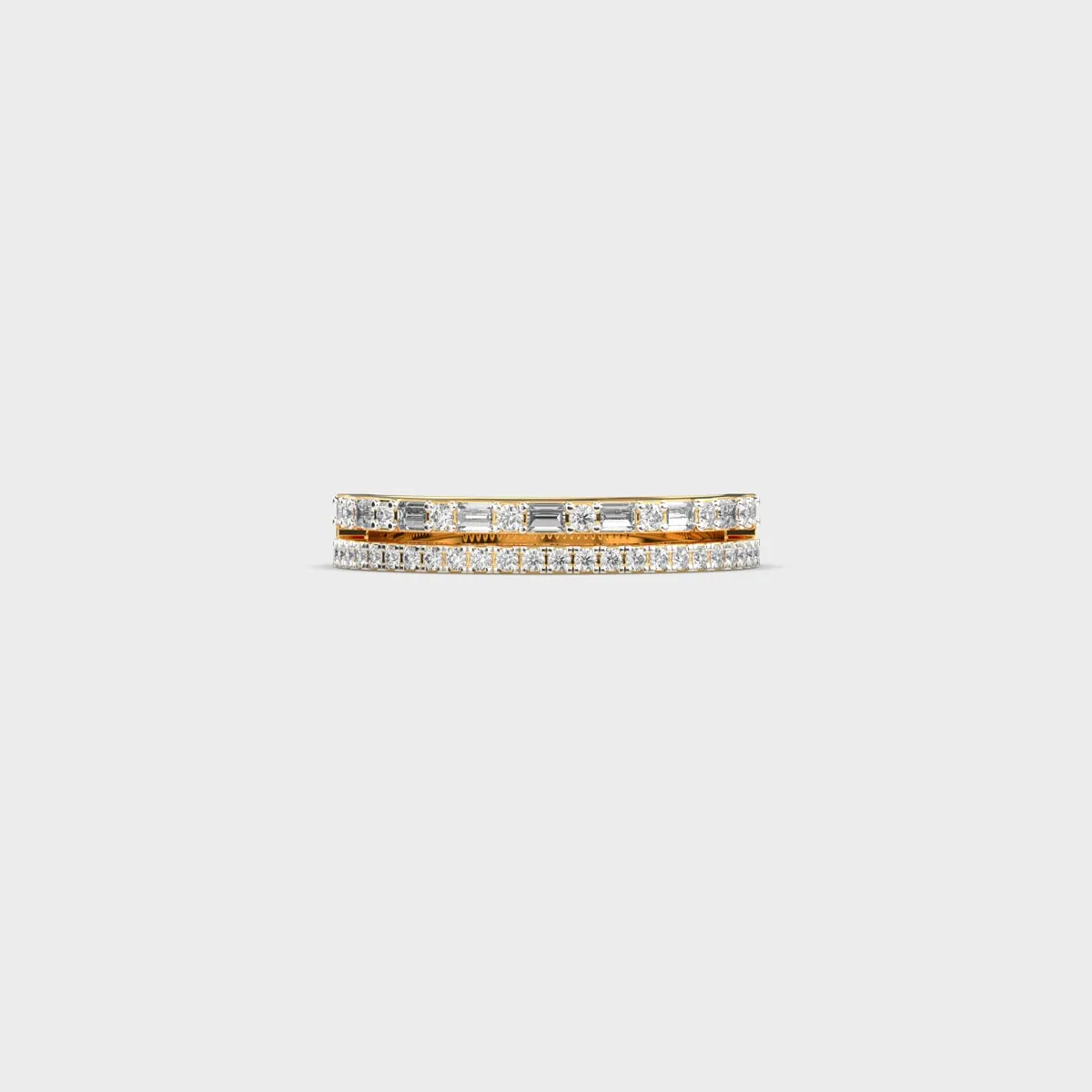 Baguette Pav Duo Diamond Band