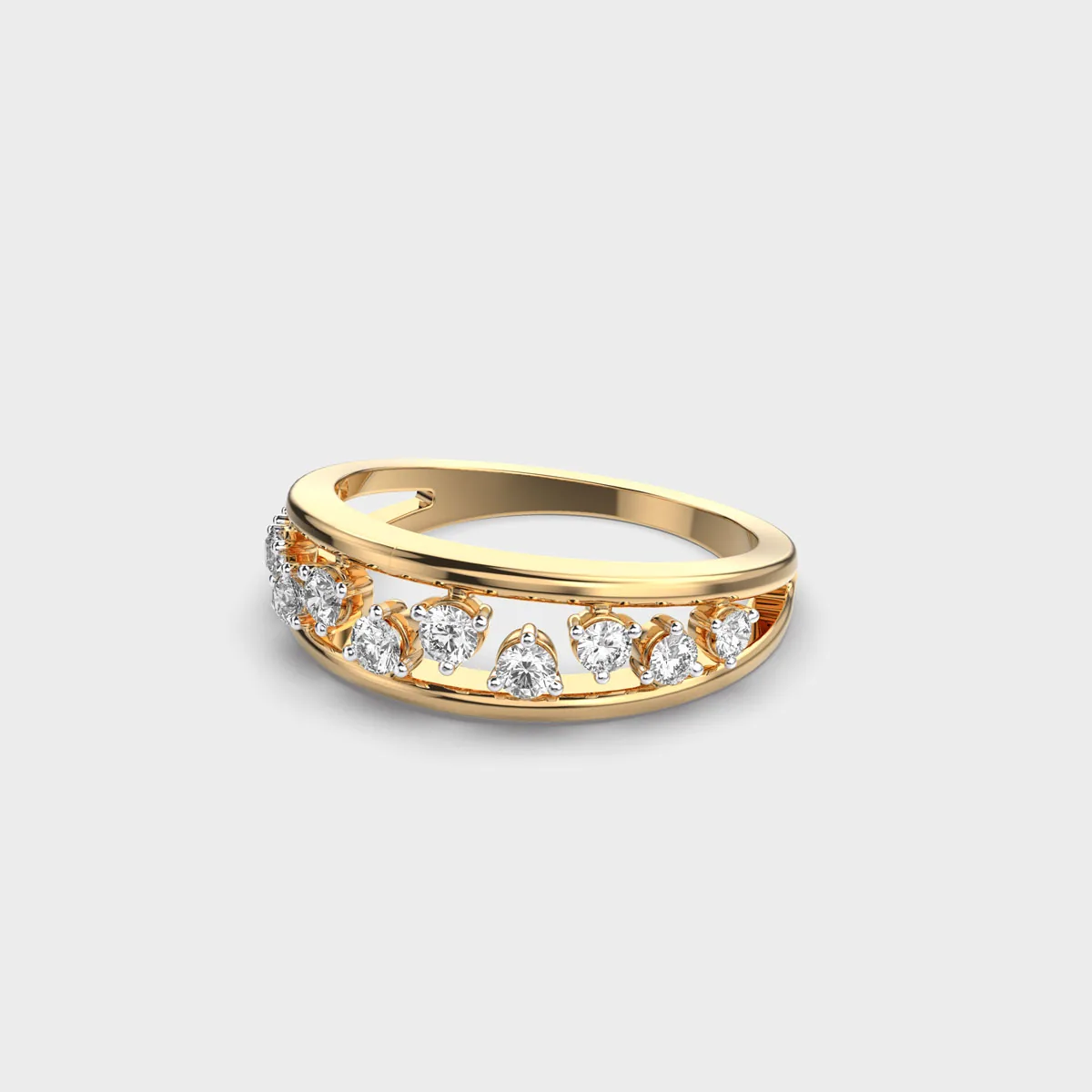Balanced Brillance Diamond Encrusted Ring – alternate view