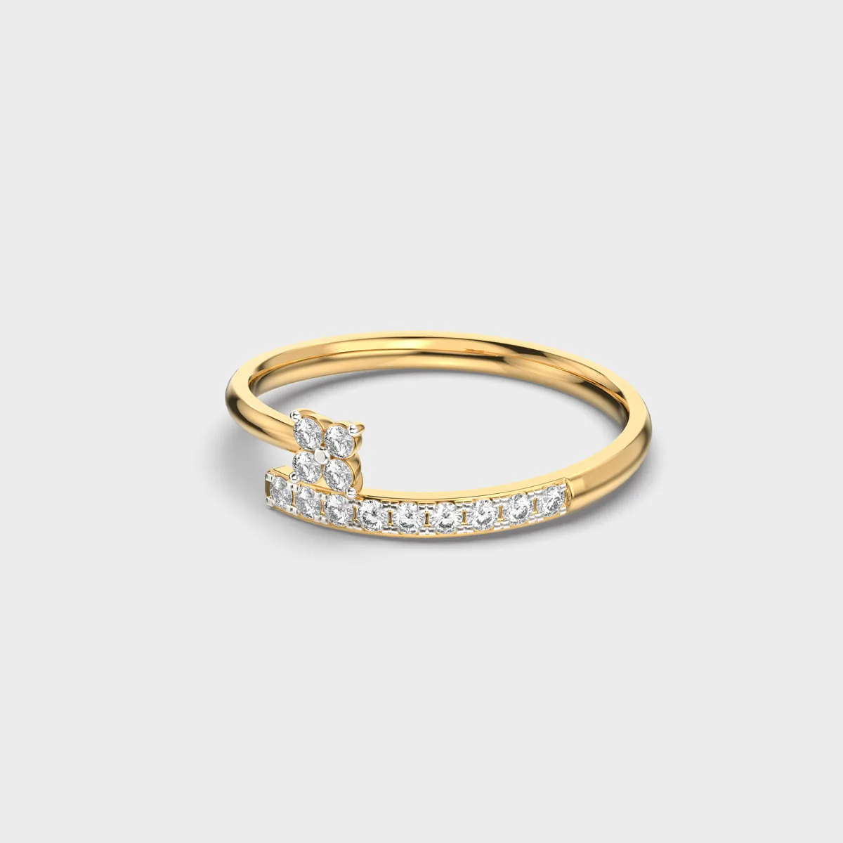 Blooming Twist Floral Diamond Ring – alternate view