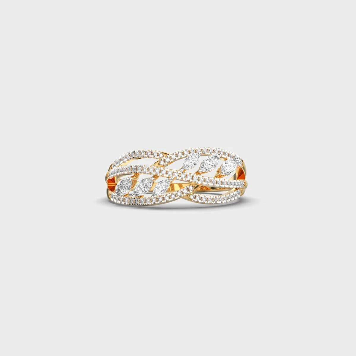 Braided Marquise Diamond Ring