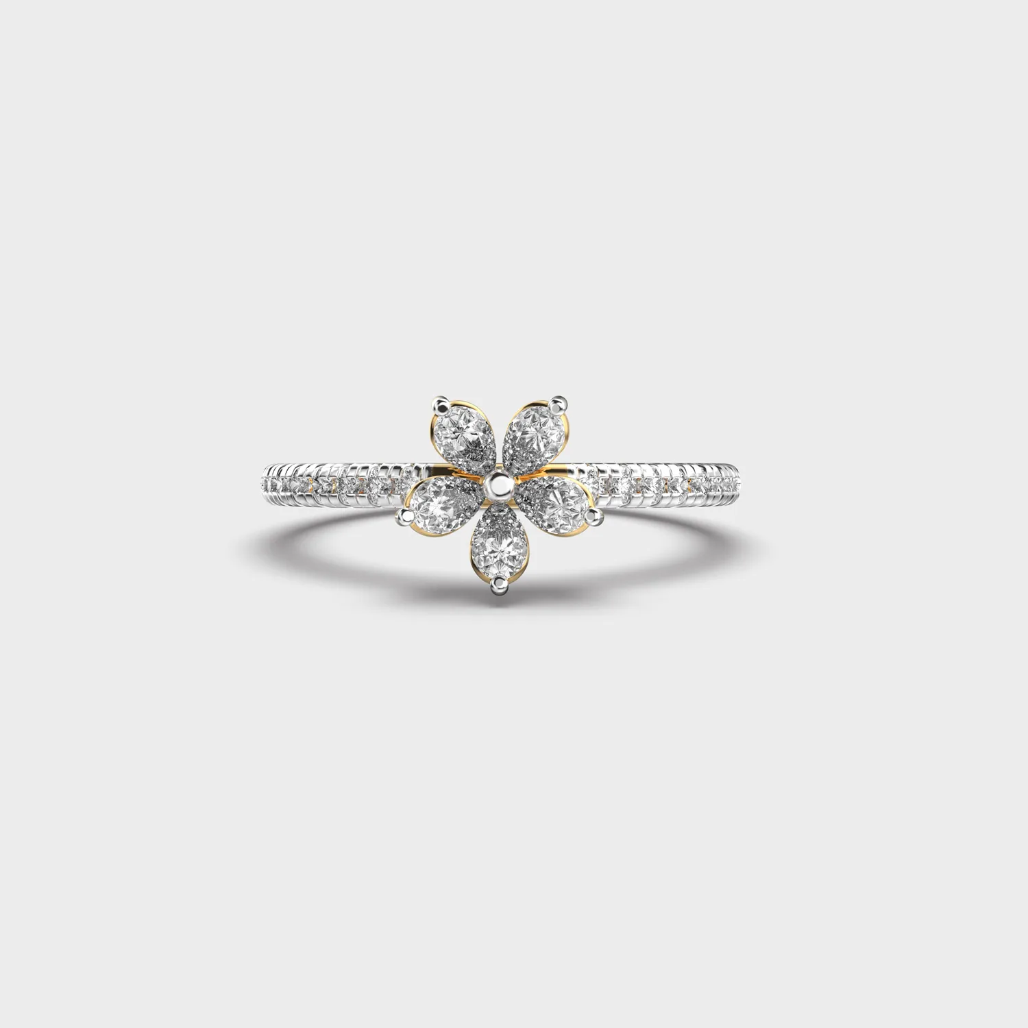 Cute Blossom Diamond Ring