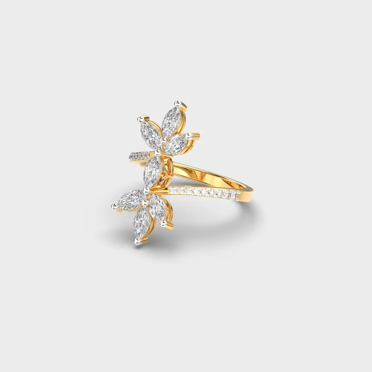 Double Bloom Marquise Diamond Ring – alternate view