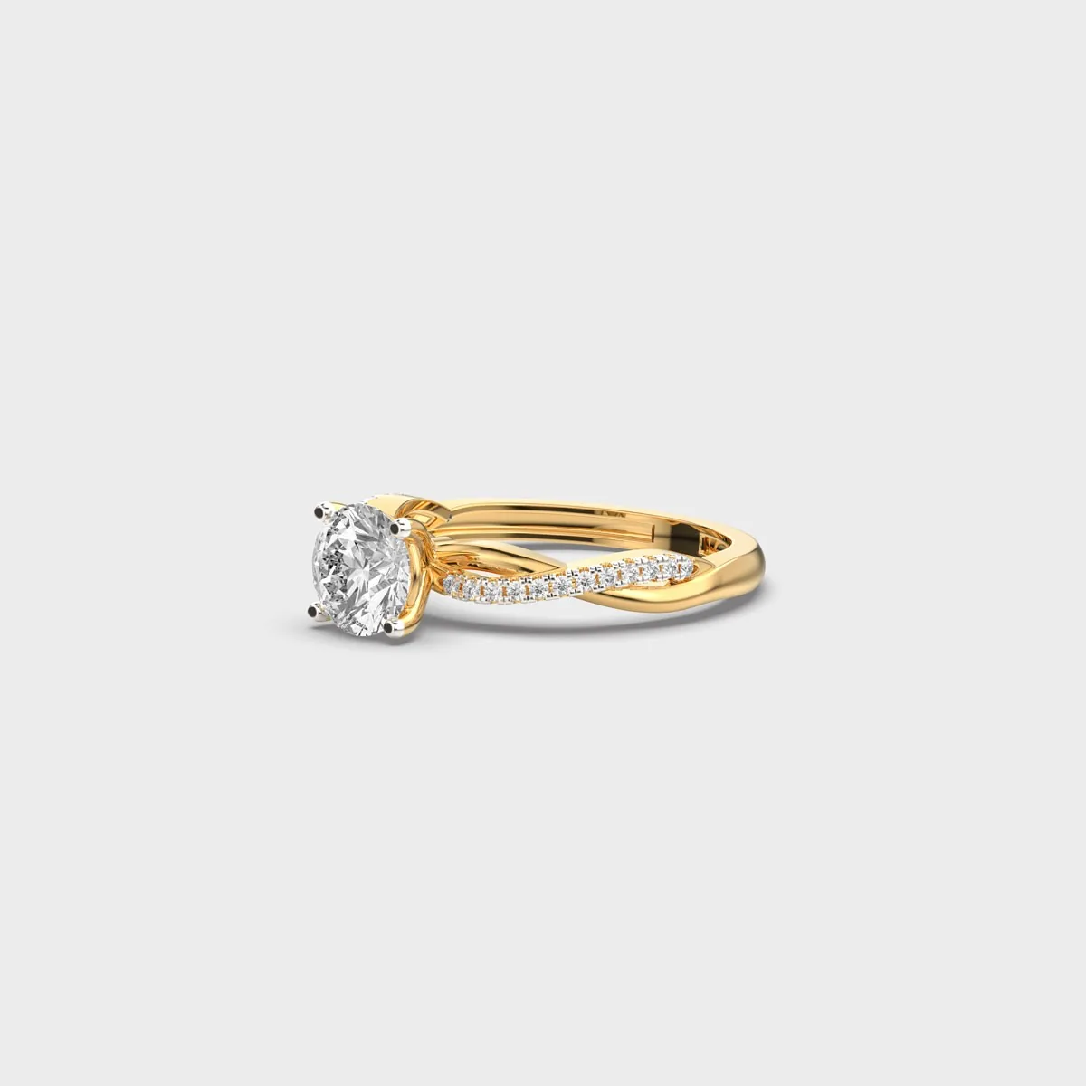 Entwined Solitaire Diamond Ring – alternate view