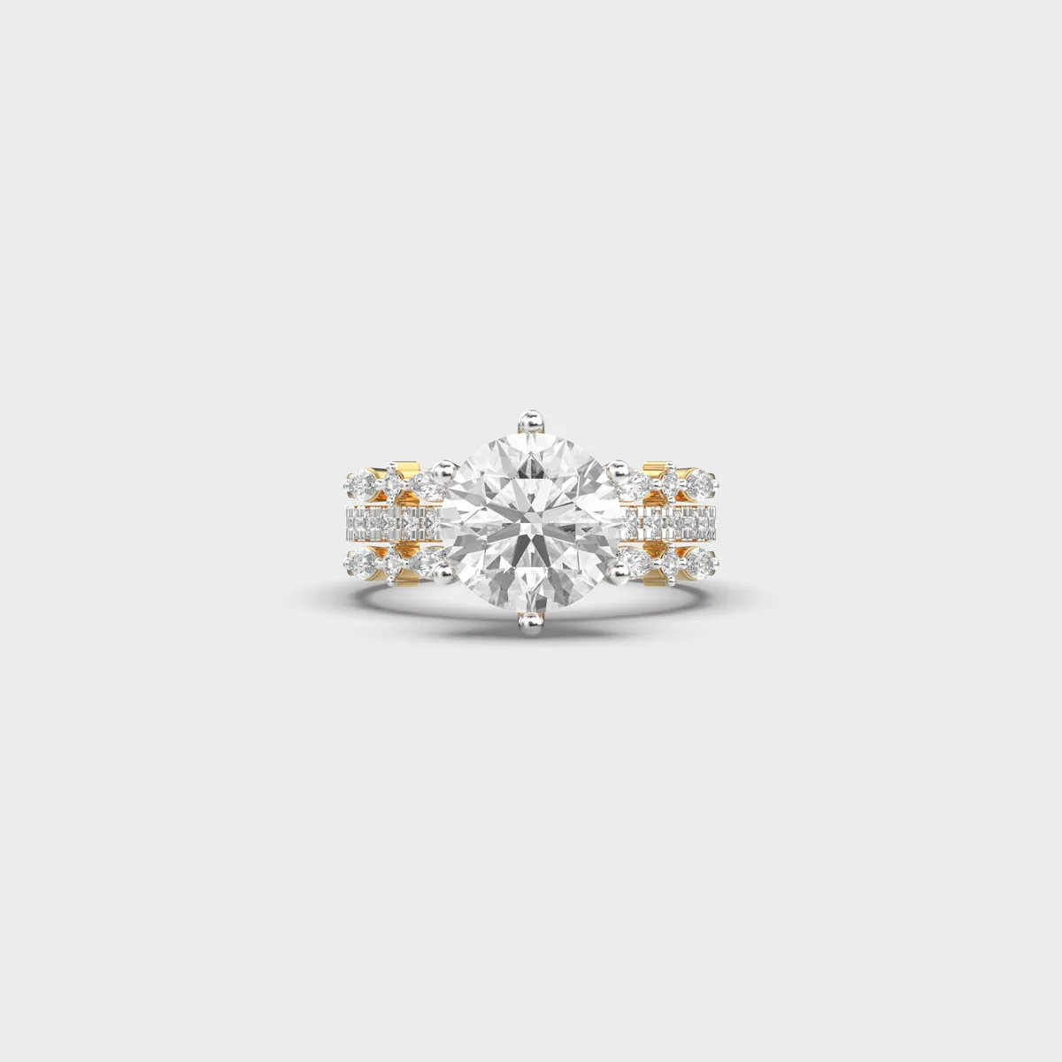 Grand Row Solitaire Diamond Ring