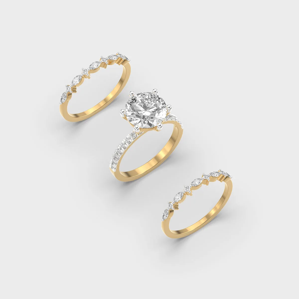 Grand Row Solitaire Diamond Ring – alternate view