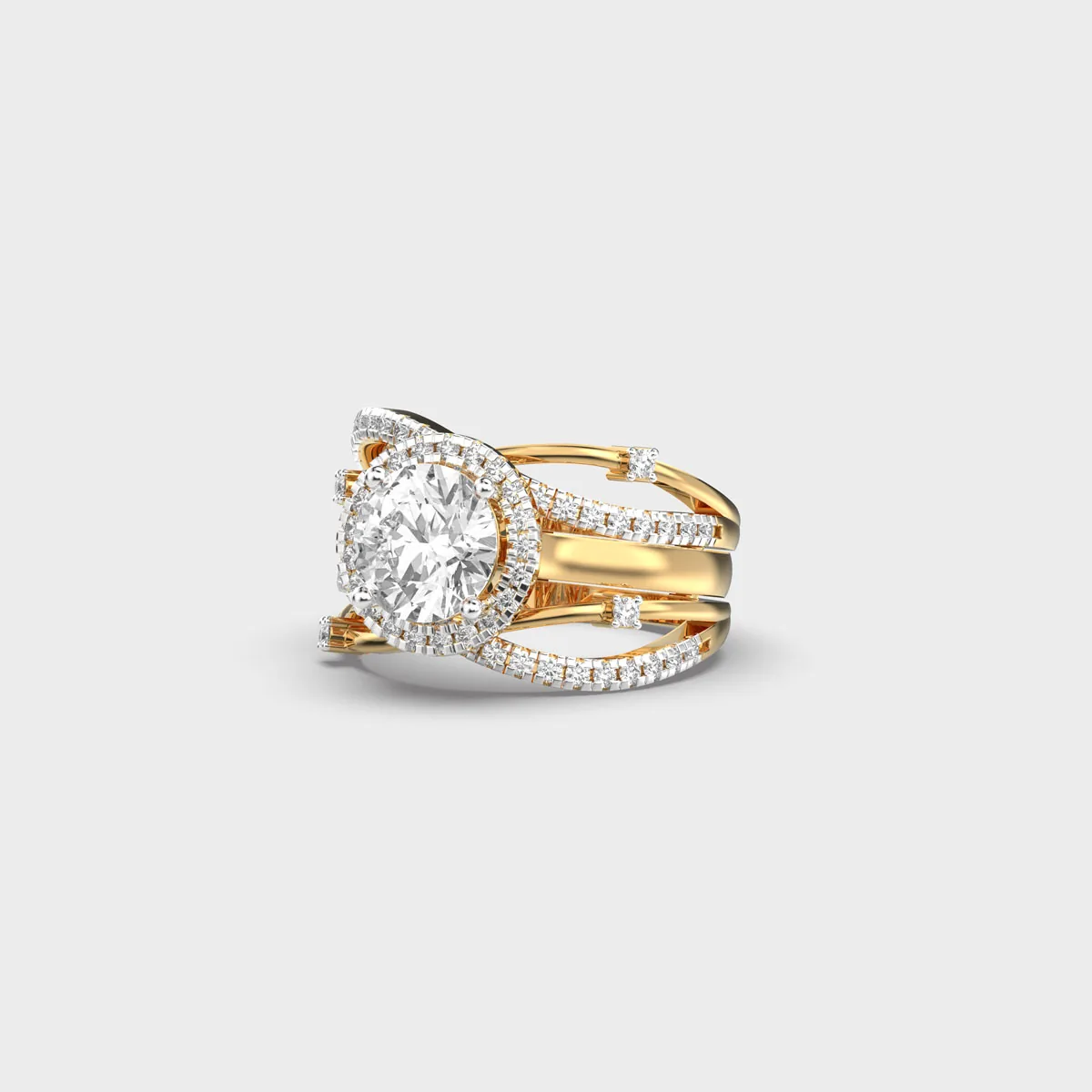 Halo Lattice Cocktail Diamond Ring – alternate view