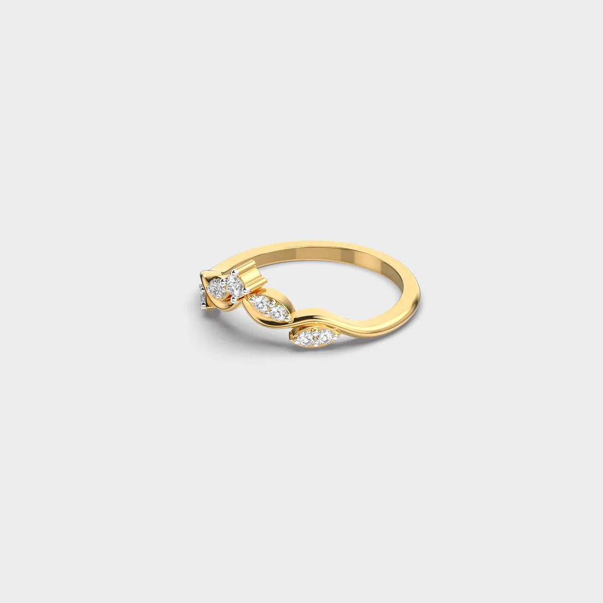 Leaf Crown Diamond Ring – alternate view