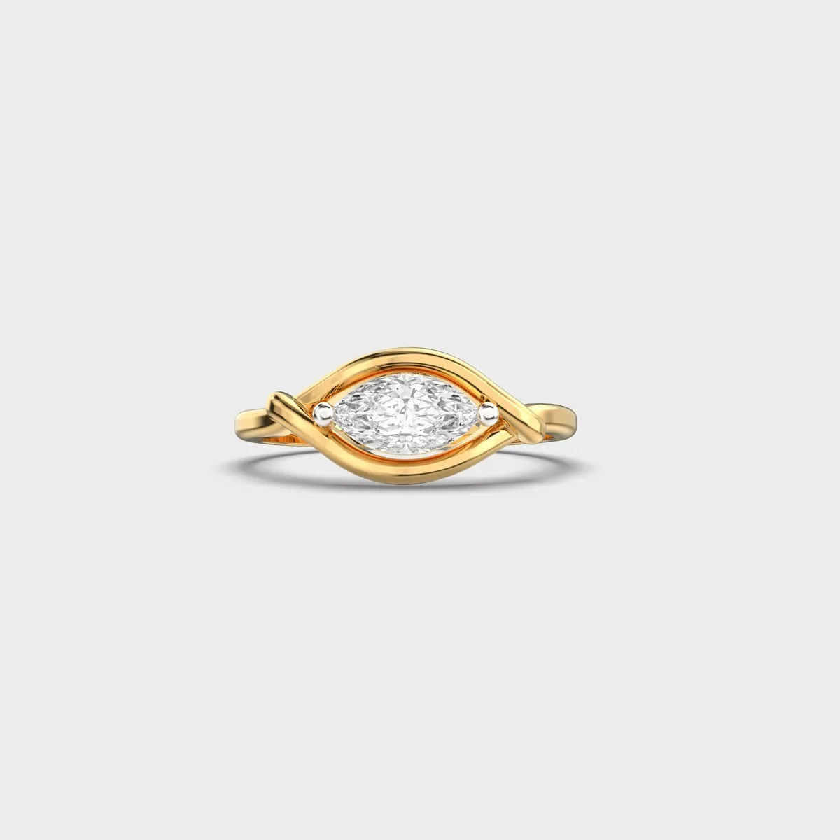Leaf Embrace Marquise Diamond Ring