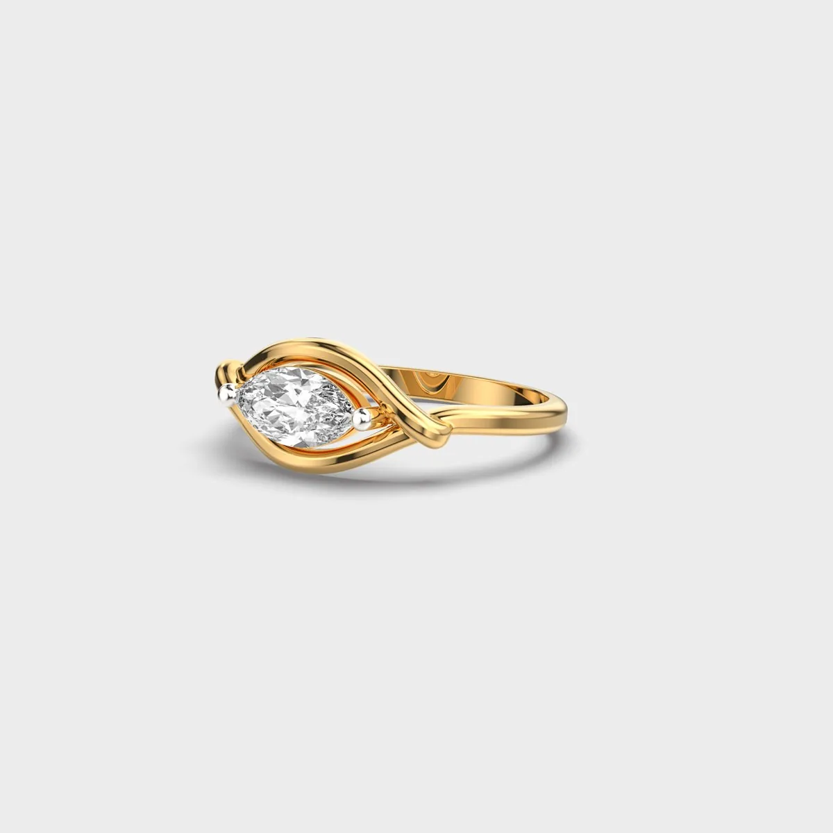 Leaf Embrace Marquise Diamond Ring – alternate view