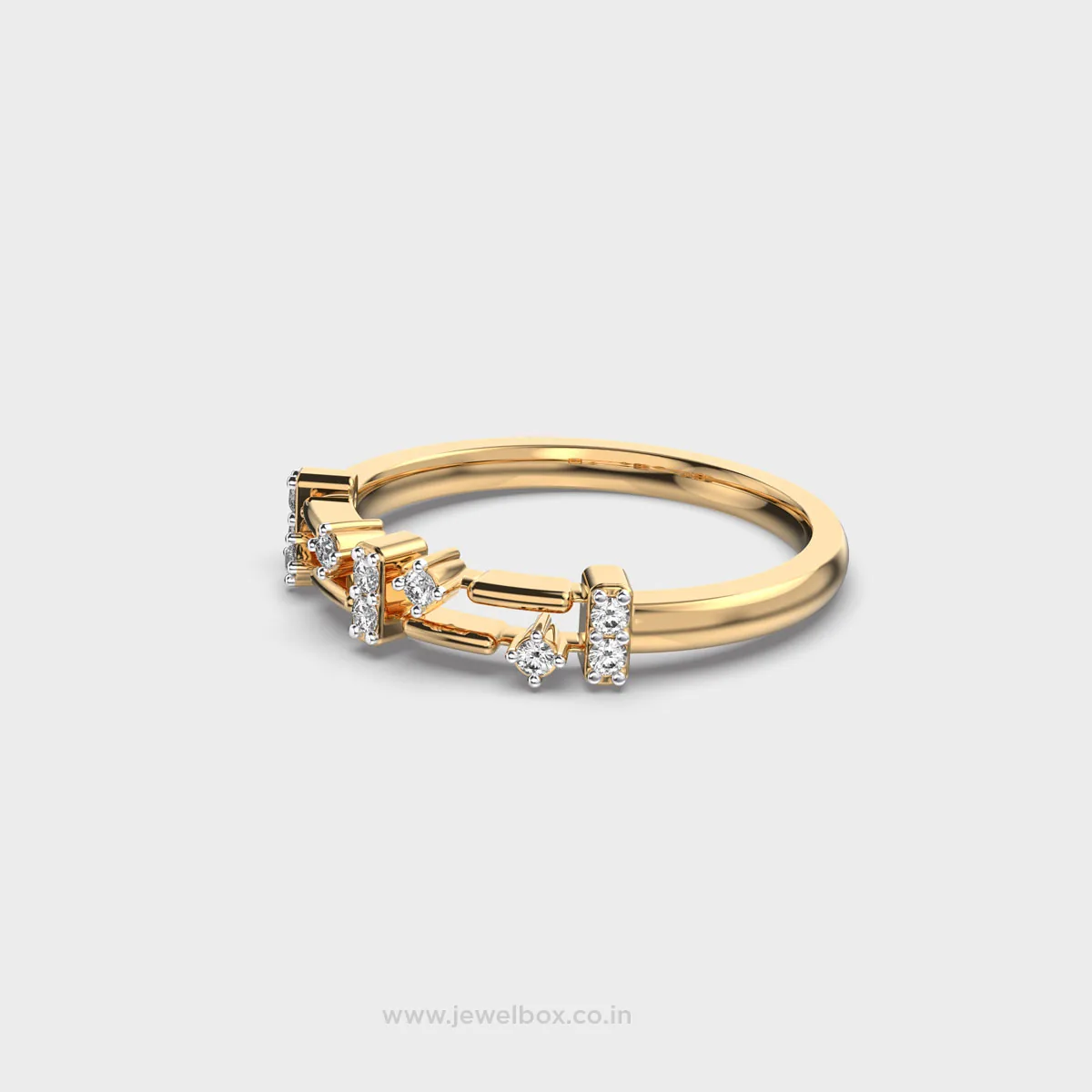 Lock And Key Diamond Encrusted Ring – alternate view