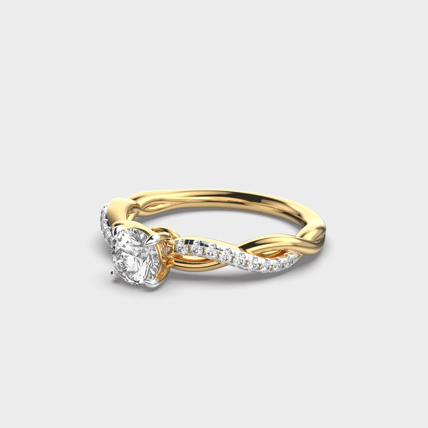 Lone Glow Twisted Diamond Ring – alternate view