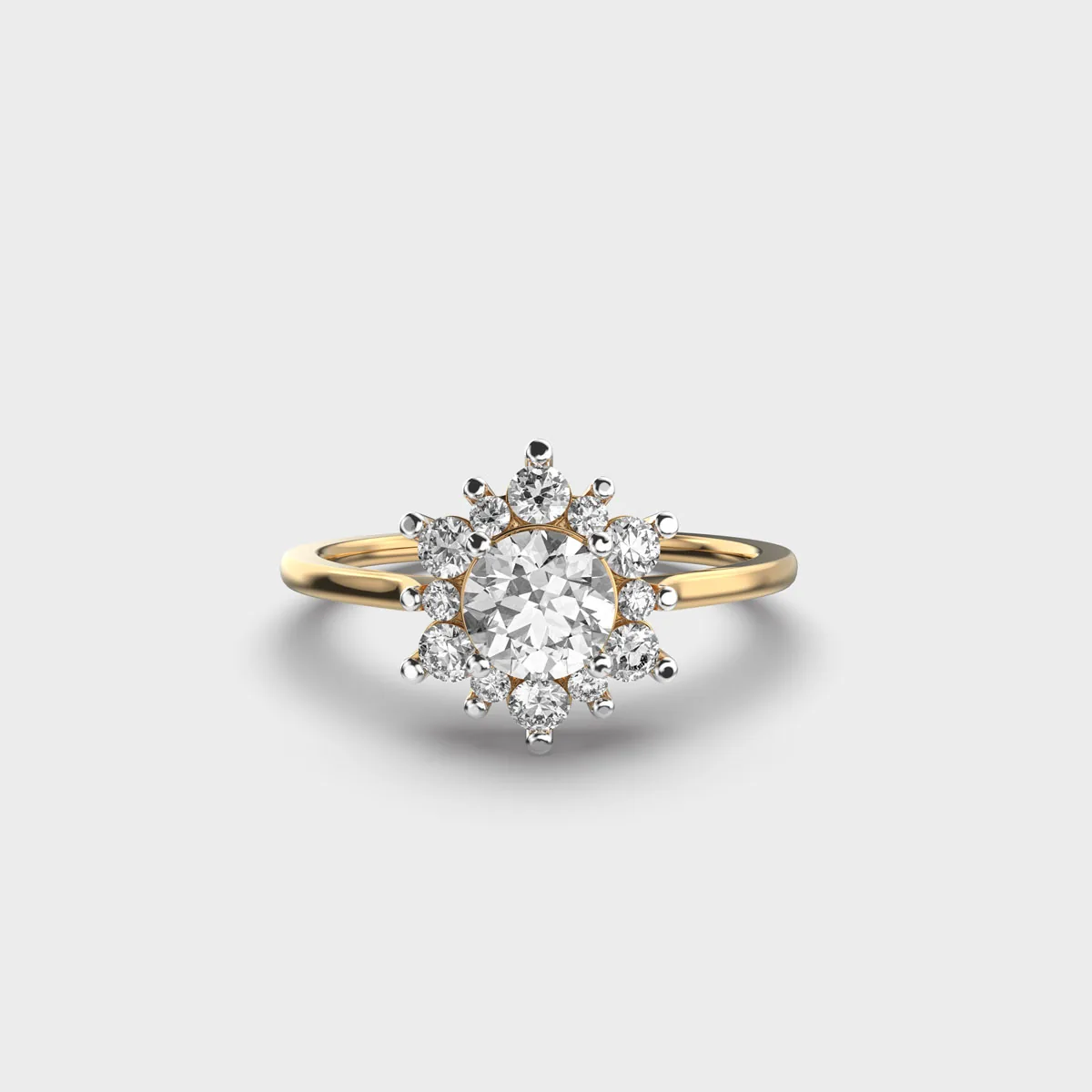 Lovers Sunflower Diamond Ring