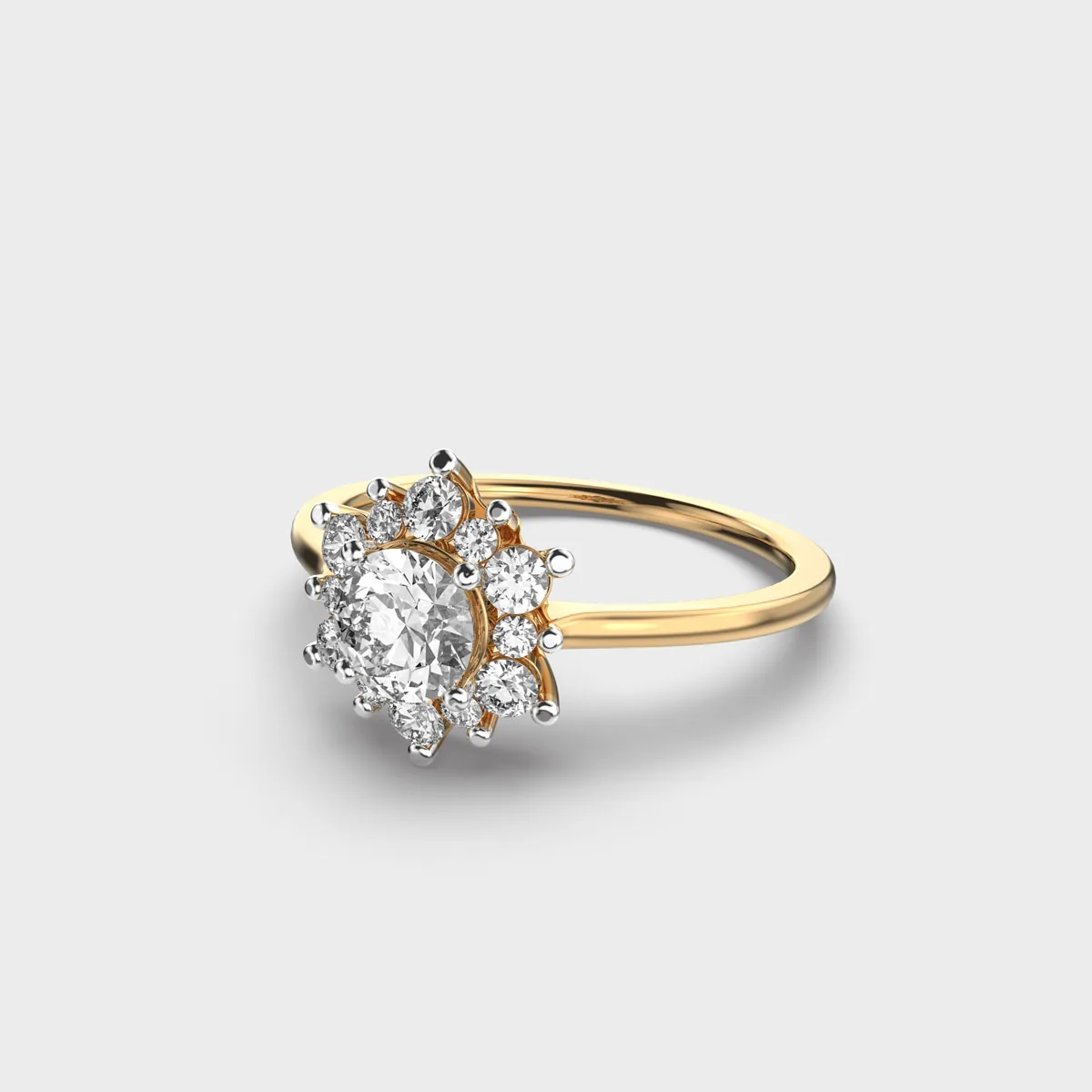 Lovers Sunflower Diamond Ring – alternate view