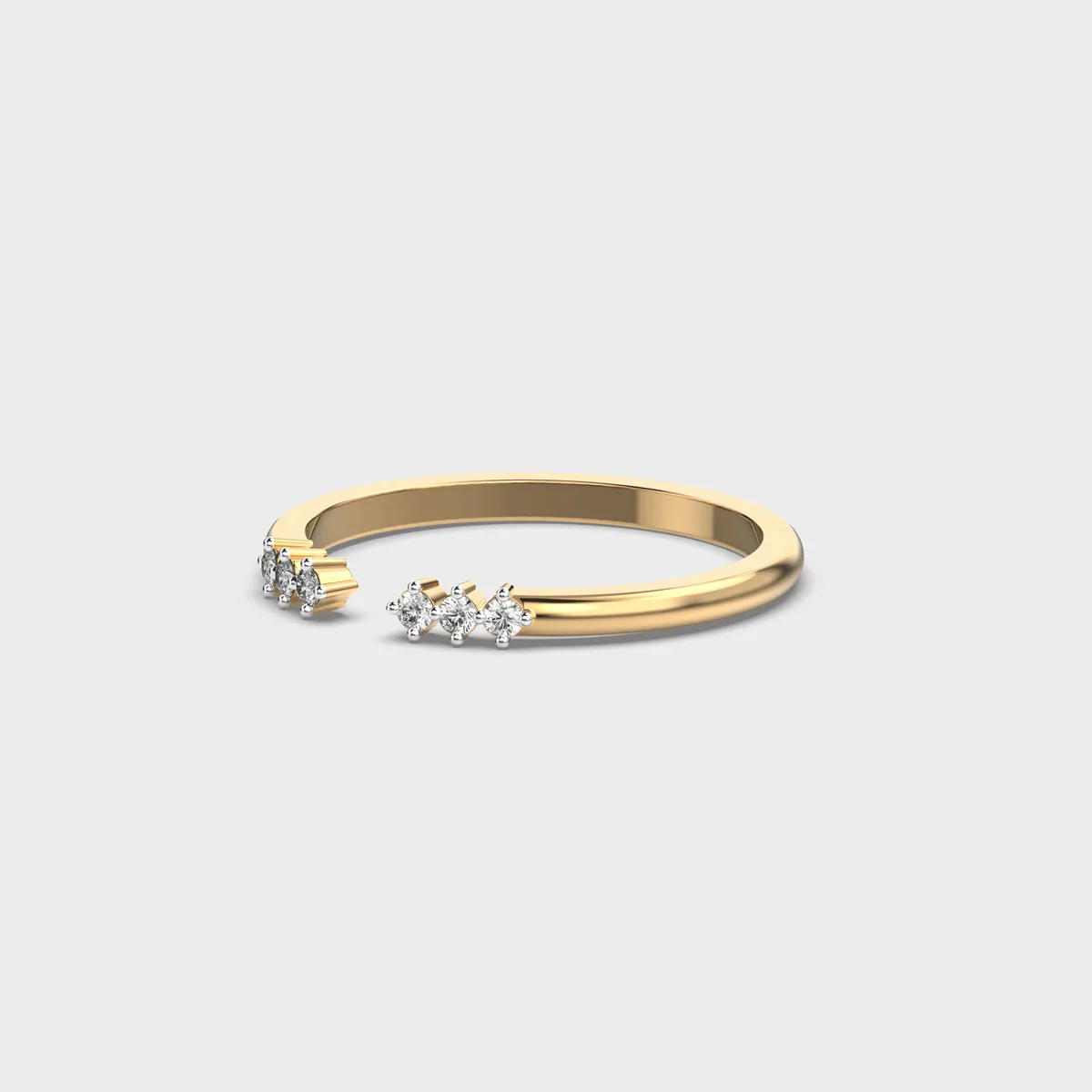 Minimal Pretty Stack Diamond Ring – alternate view