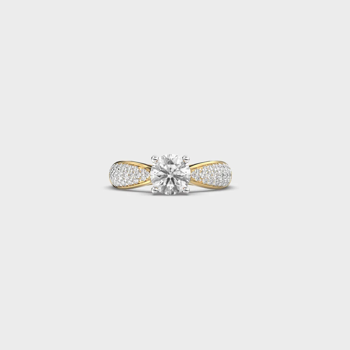 Pillow Pav Solitaire Diamond Ring