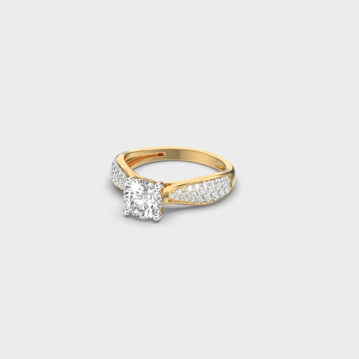 Pillow Pav Solitaire Diamond Ring – alternate view