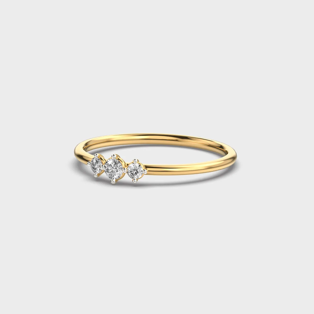 Pretty Trio Three Diamond Ring – alternate view