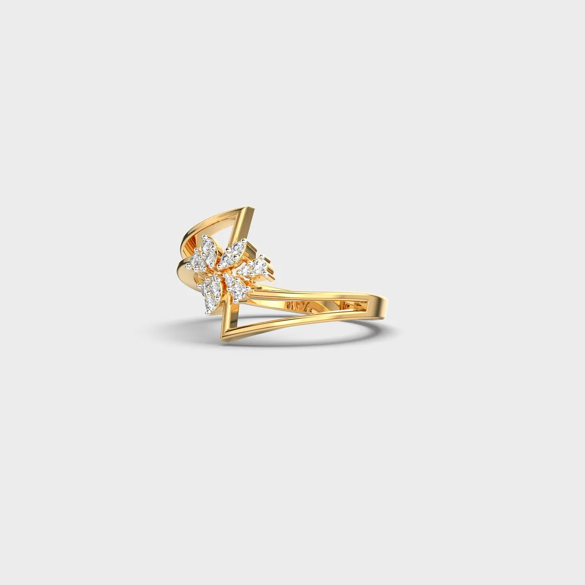 Shooting Star Clustered Diamond Ring – alternate view