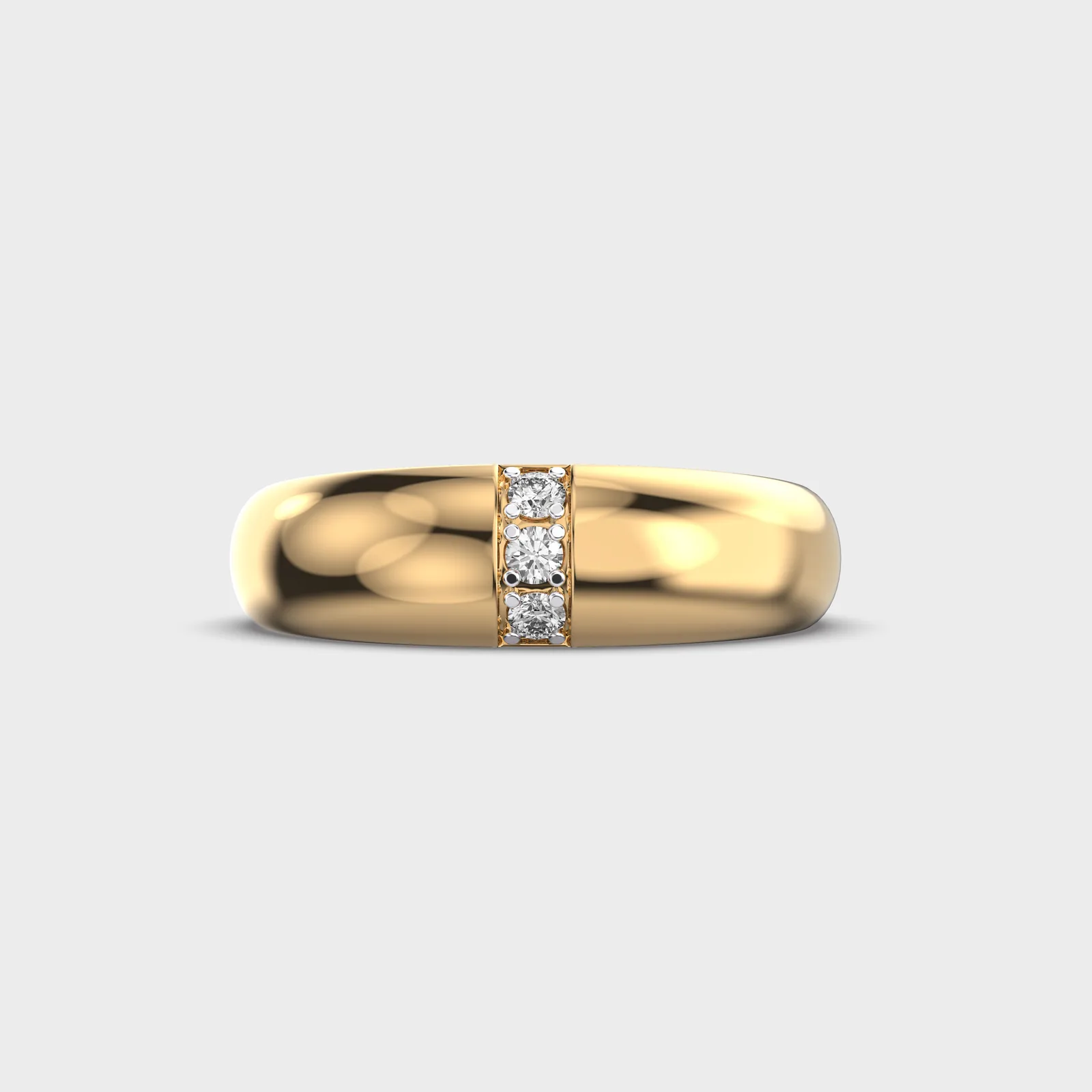Three Diamond Band Ring For Men