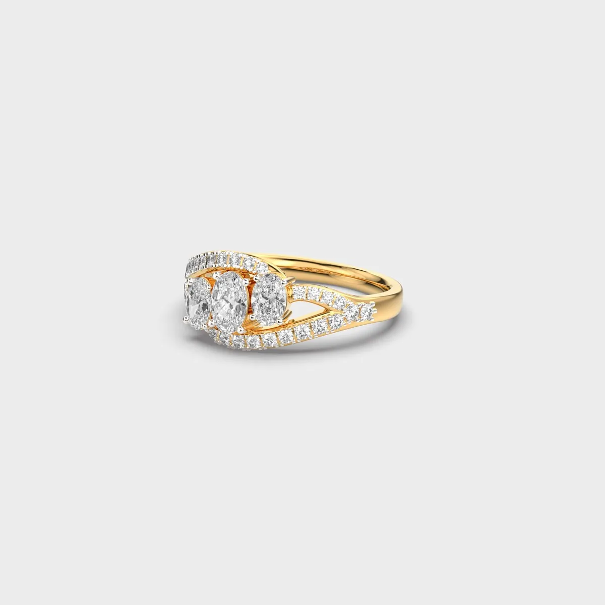 Trilogy Eye Oval Diamond Ring – alternate view