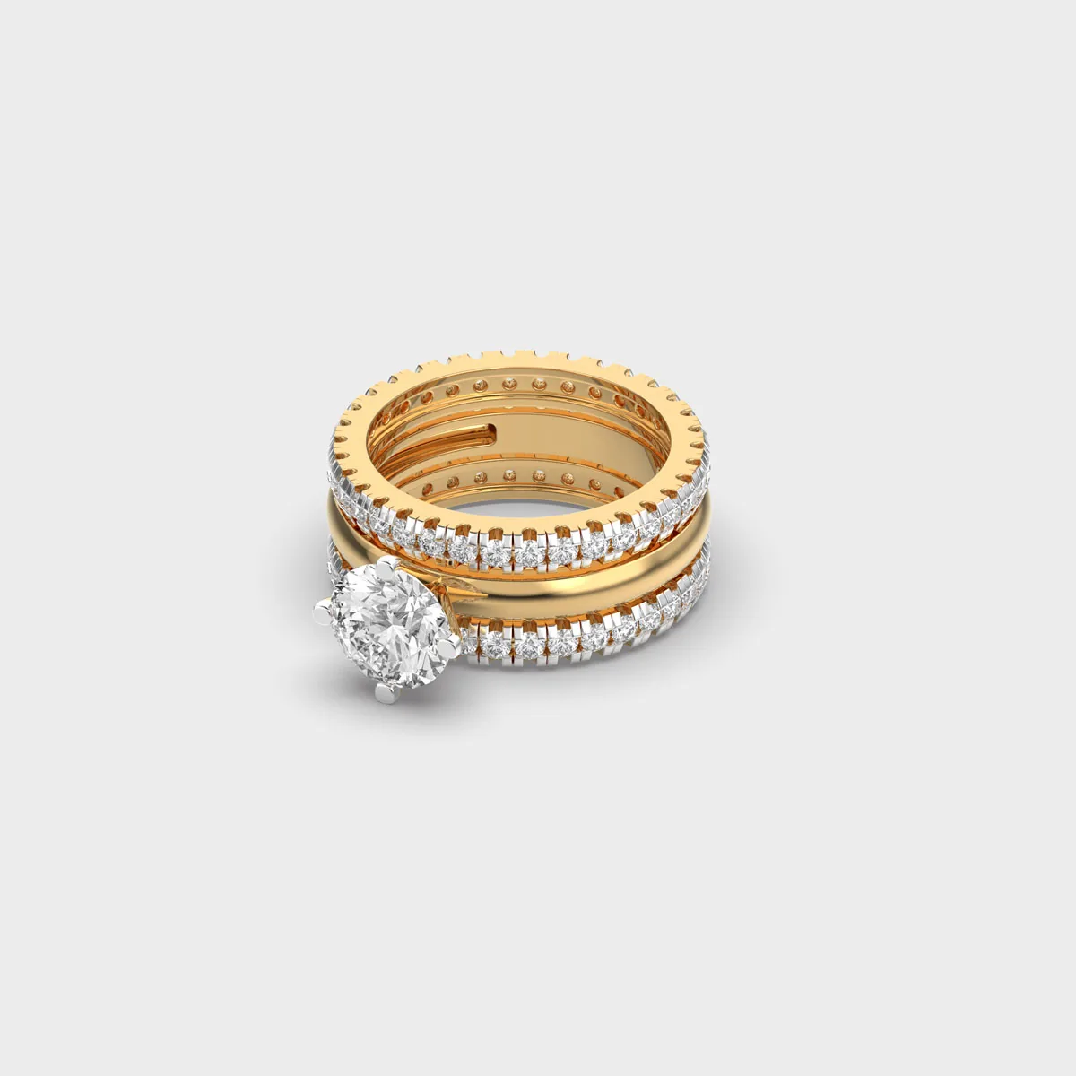 Trinity Solitaire Stackable Diamond Ring – alternate view