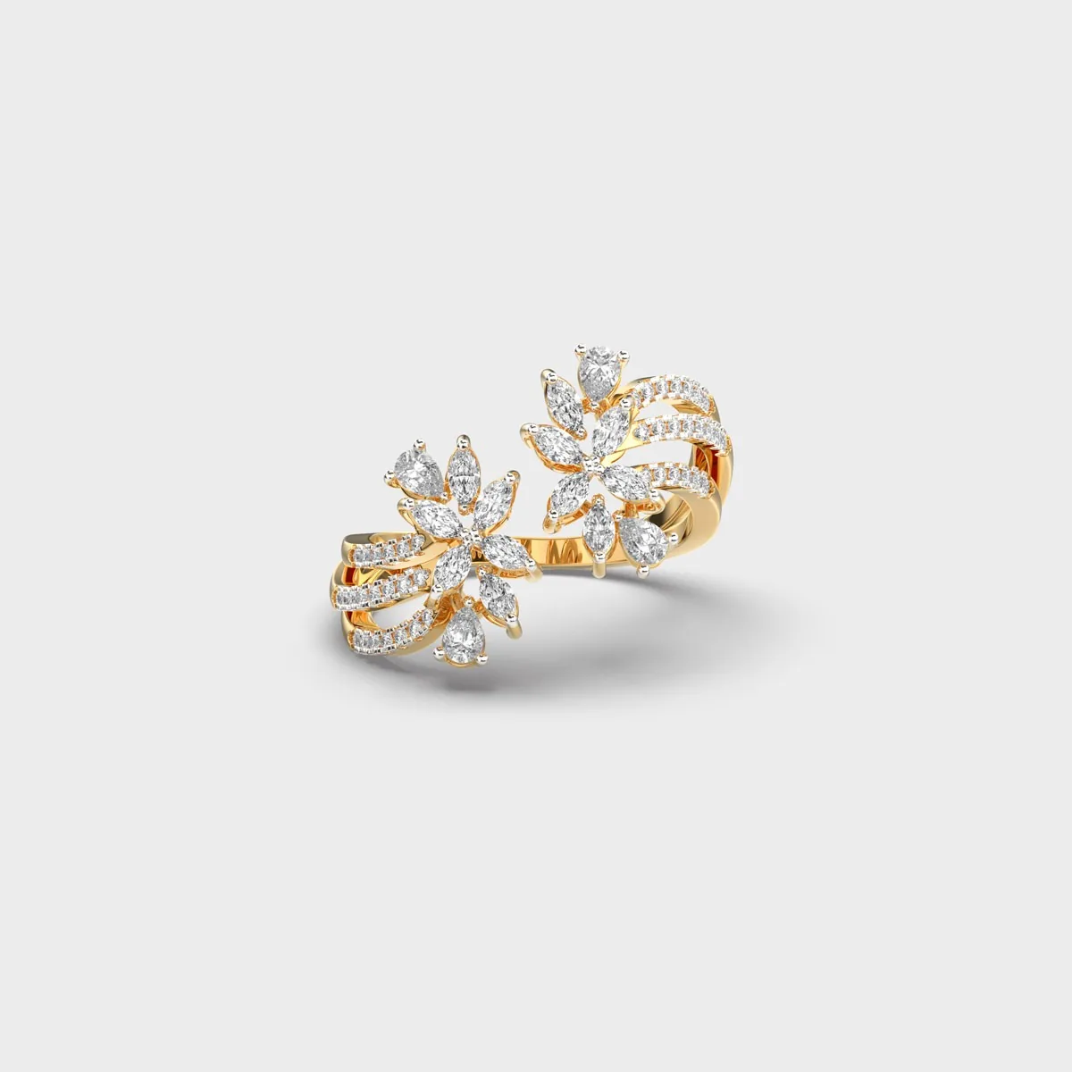 Twin Bloom Twist Diamond Ring
