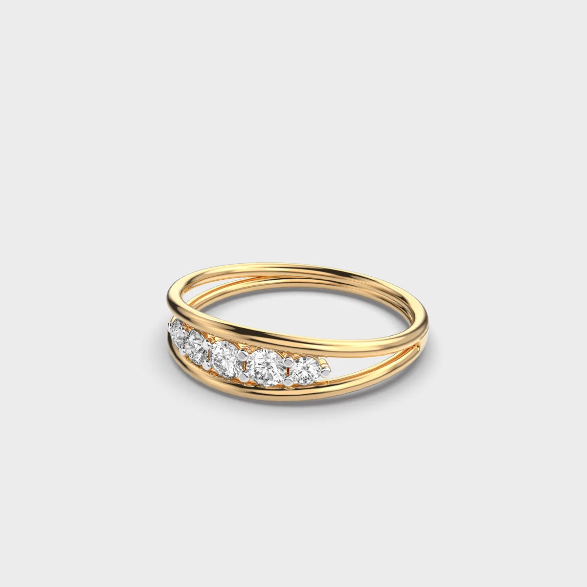 Twin Rail Quintet Diamond Ring – alternate view