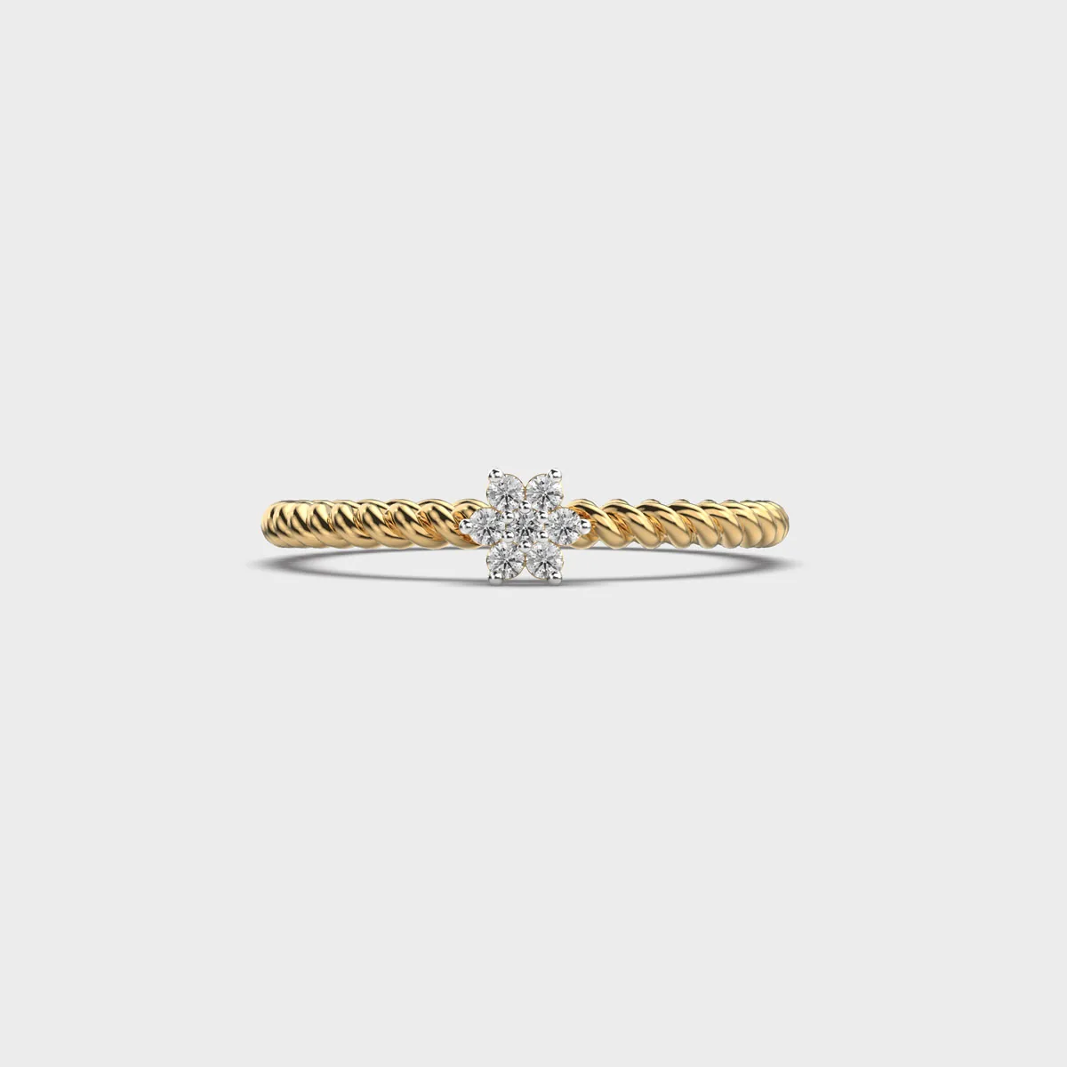 Twisted Flower Bloom Diamond Ring