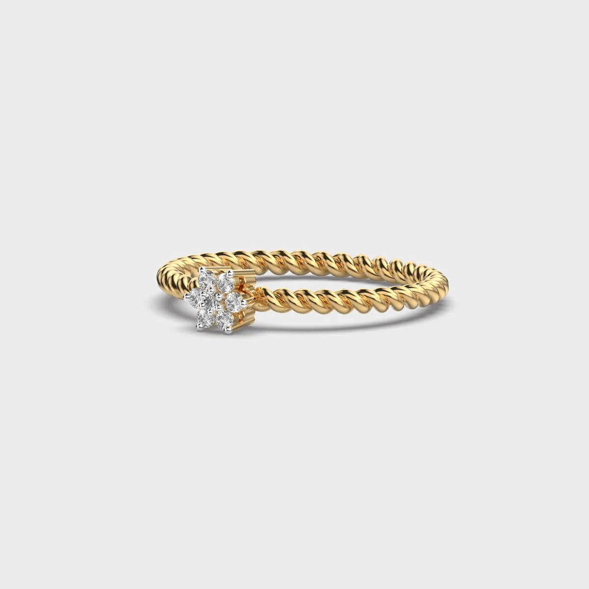 Twisted Flower Bloom Diamond Ring – alternate view